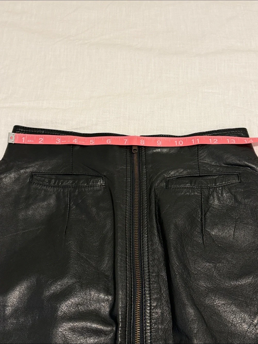 Vintage Black Leather Pencil Skirt 90s Minimalist Model Off Duty Y2K - Picture 11 of 14